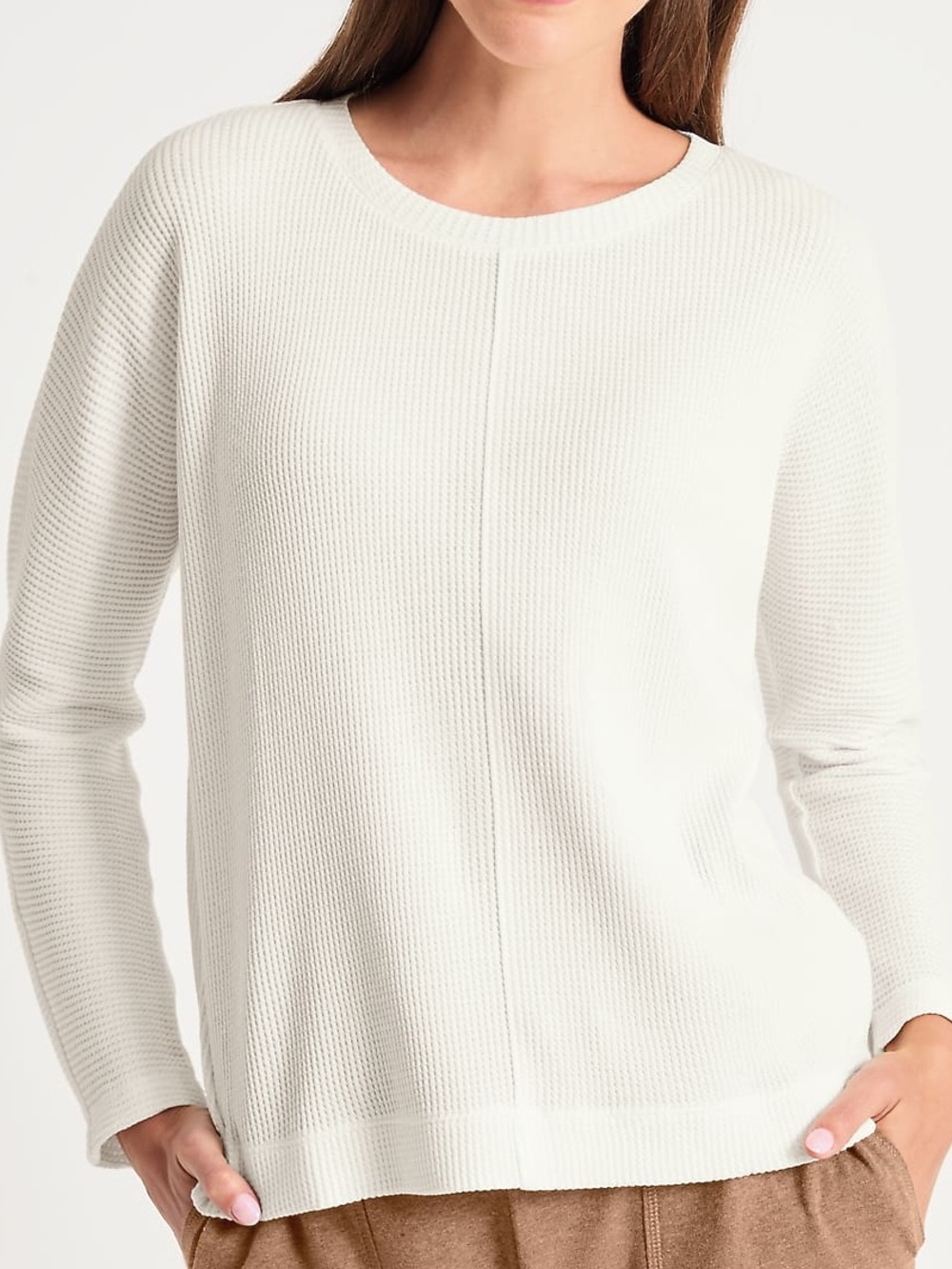 Calvin Klein White Ribbed Knit Long Sleeve Sweater Size Medium